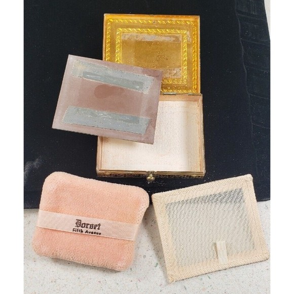 Vintage 1950's Dorset Fifth Avenue Powder Compact Lucite Silver Glitter Confetti - Picture 12 of 16